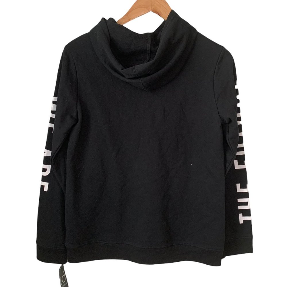 Ideology Big Boys Black White Future-Printed Words Hoodie  Large - Picture 6 of 8